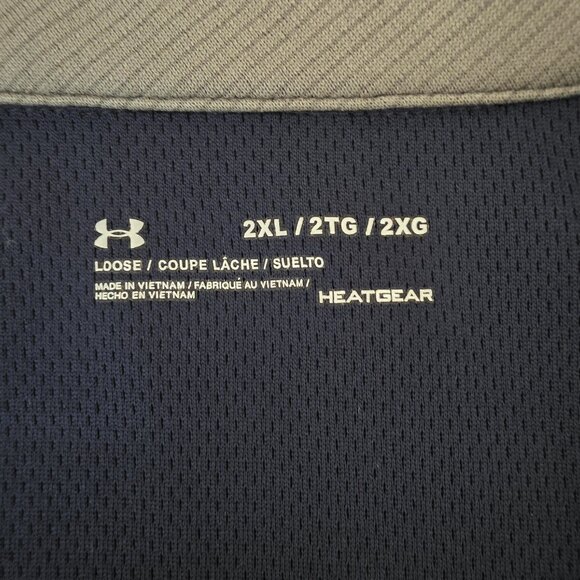 Under Armour Men's Heatgear Short Sleeve Navy Blue Polo Shirt, Size XXL - Picture 6 of 6